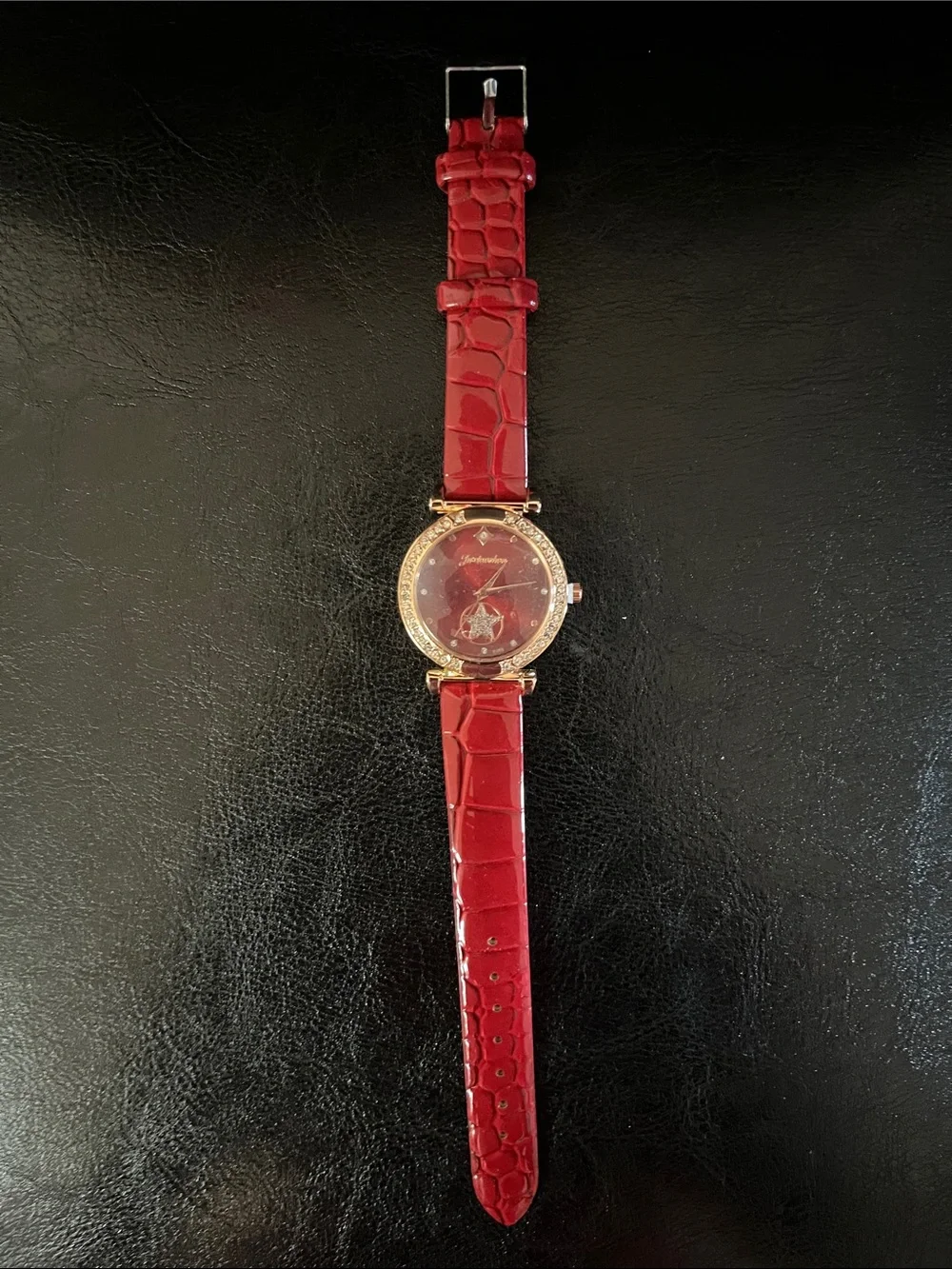 Red Crystal Accent Women's Watch